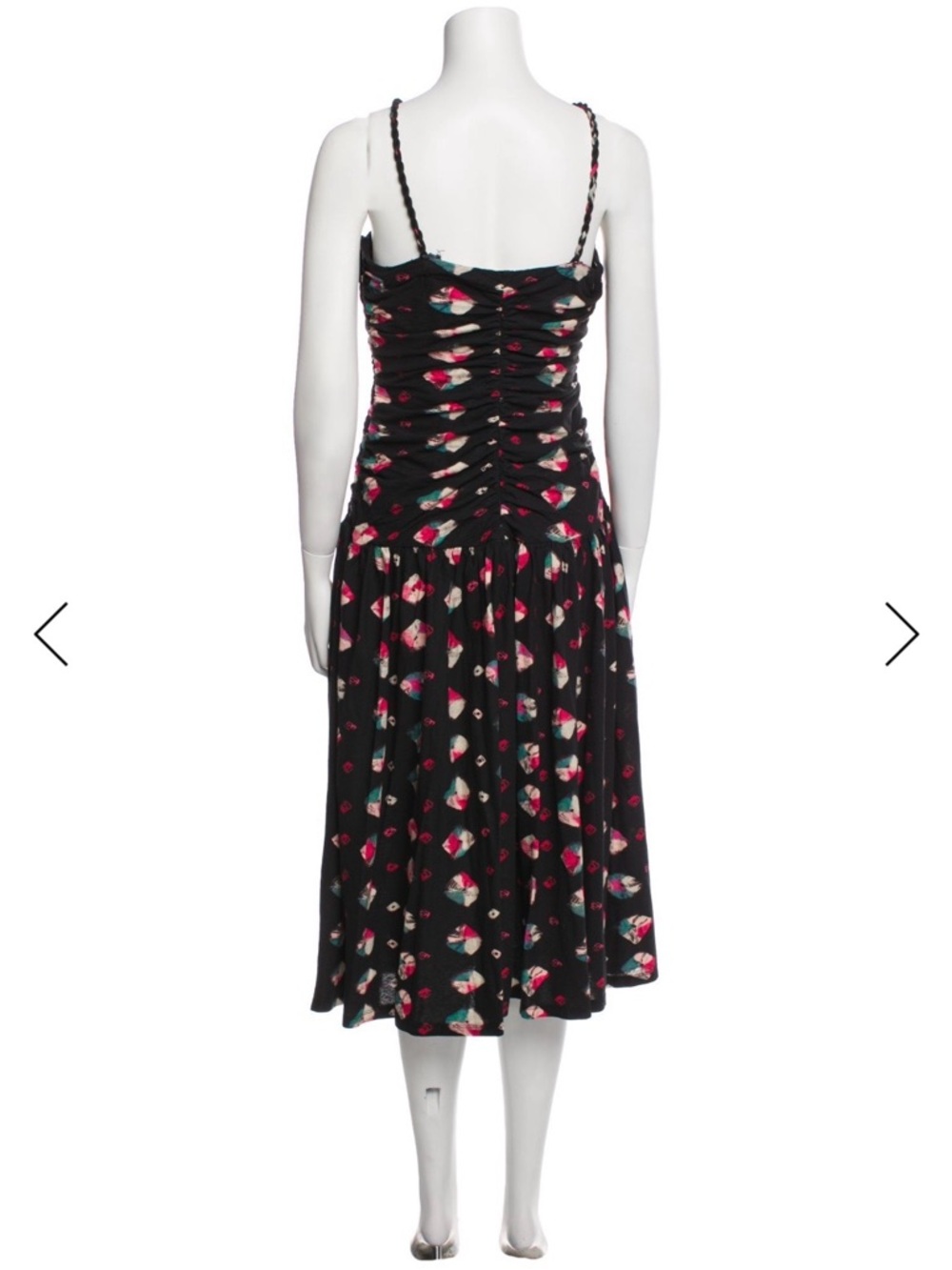 Ulla Johnson Marcella Ruched Midi Dress - Nocturne Floral - Size 10 - Picture 4 of 10